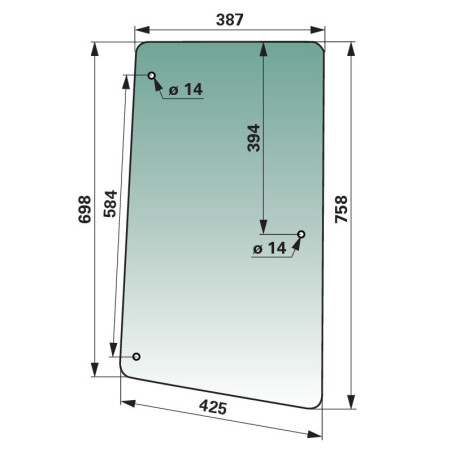 RIGHT SIDE WINDOW FOR JOHN DEERE TRACTOR