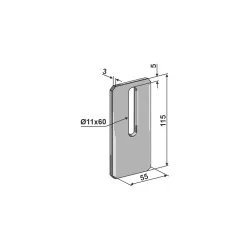 PACKER ROLLER SCRAPER FOR AMAZON 90X115 MM