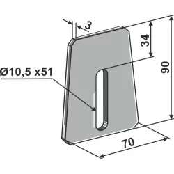 PACKER ROLLER SCRAPER FOR AMAZON 70X90 MM