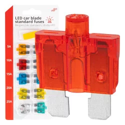 LOT DE 10 FUSIBLES A FICHE PLATE AVEC INDICATEUR LED 