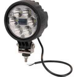PHARE DE TRAVAIL ROND 6 LED LONGUE PORTEE 24W 1500 LUMEN 