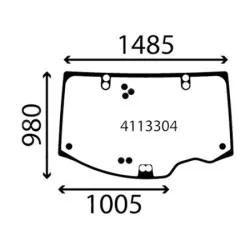 VITRE ARRIERE BOMBEE POUR TRACTEUR CLAAS 