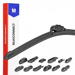 BALAI D'ESSUIE-GLACE PLAT - 530 MM - FIXATION MULTI CONNECT - 12 ADATPATEURS 
