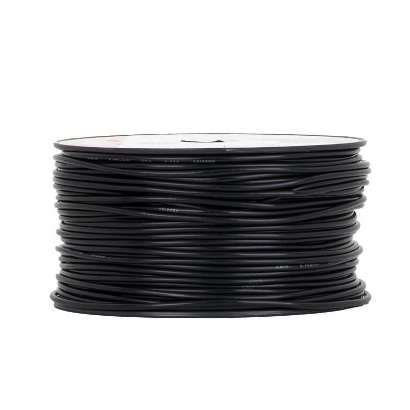Fil électrique noir 1x0,75 mm² – Couronne 100 m – 12/230 V