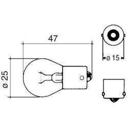 BOMBILLA ESFÉRICA 12V / 18 W (UNIR)