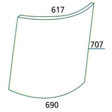 VITRE DE PORTE SUPERIEURE GAUCHE