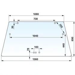 PARE BRISE/ VITRE ARRIERE POUR TRACTEUR DEUTZ 