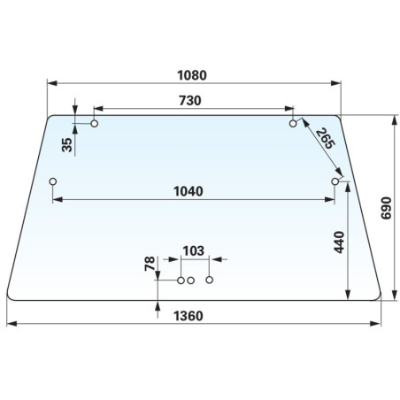 REAR WINDSCREEN FOR DEUTZ TRACTOR