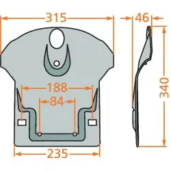 PATIN POUR FAUCHEUSE A DISQUES KRONE