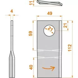 FACA RETA PARA ESCOADOR DE POTINGER - 434970 