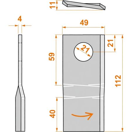 COUTEAU DROIT POUR FAUCHEUSE POTTINGER- 434970
