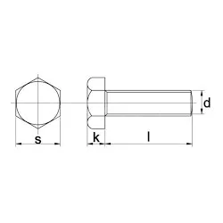 BOULON HEXAGONAL ENTIEREMENT FILETE M8