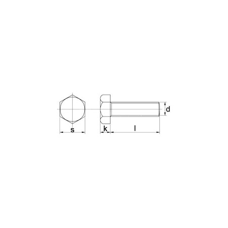 BOULON HEXAGONAL ENTIEREMENT FILETE M8