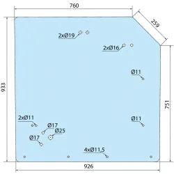 VITRE ARRIERE POUR TRACTEUR CLAAS 011014930, 0011014930