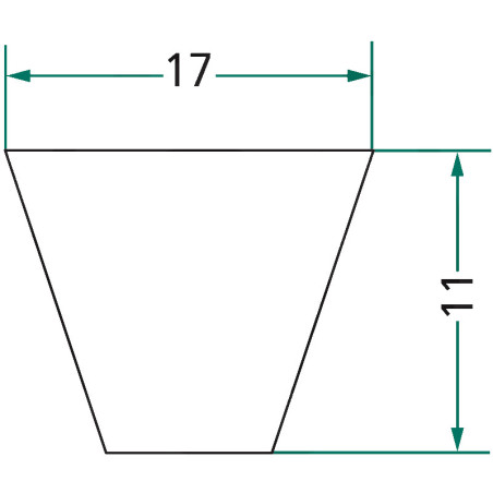 COURROIE TRAPÉZOÏDALE 17 X 11 MM LG 1100 MM B43 1/4 