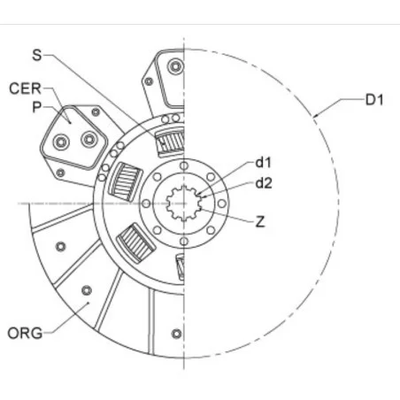 DISQUE D'AVANCEMENT ORGANIQUE A RESSORT 280 MM