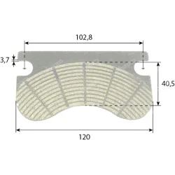 Single-sided brake pad 0.171.5451.2 for Deutz and Hurlimann tractors - 017154512