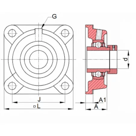 PALIER DE ROULEAU EMOTTEUR 35MM POUR LEMKEN