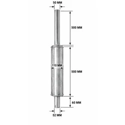 Échappement INT. 52 L. 1068 MM pour Tracteurs Renault Série 100 à Ceres