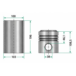 Fiat Iveco Piston Sleeve Kit 8035.06-8065.06 | CAM AGRI