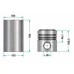 Kit camicia pistone Fiat Iveco 8035.06-8065.06 | CAM AGRI