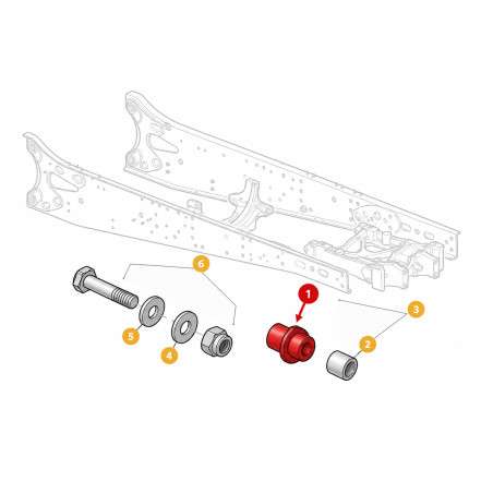 PIVOT DE DIRECTION POUR TRACTEURS JOHN DEERE