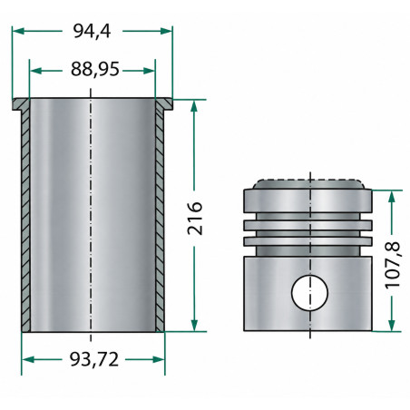 KIT DE REVISION MOTEUR POUR MOTEUR FORDSON DEXTA - SUPER DEXTA GFD45