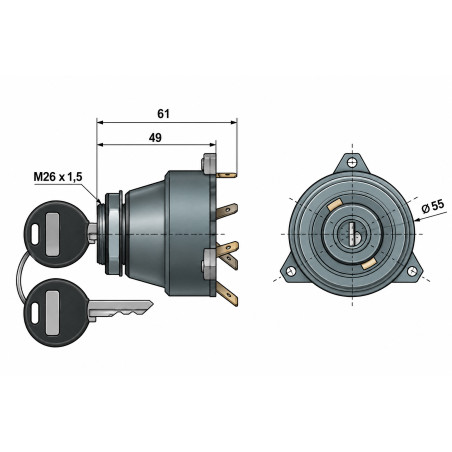 AL9890 Key-Operated Light Switch | CAM AGRI