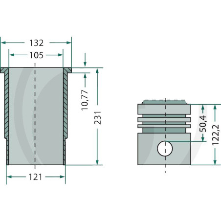 KIT CHEMISE PISTON COMPLET ZETOR 1204 - 1004 - 1304 - 7801