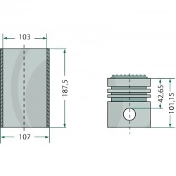 KIT CHEMISE PISTON COMPLET FIAT IVECO 8035.04 - 8045.04 - 8055.04 - 8065.04