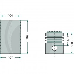COMPLETE PISTON SHIRT KIT FIAT IVECO 8035.05 - 8045.05 - 8055.05 - 8065.05