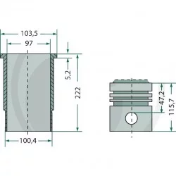 COMPLETE PISTON SHIRT KIT MERCEDES BENZ OM314 - OM341 - OM352 - OM353 - OM394