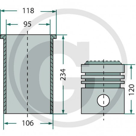 KIT CHEMISE PISTON COMPLET MWM AKD12 - AKD112 KIT CHEMISE PISTON COMPLET MWM AKD12 - AKD112