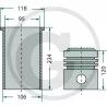 KIT CHEMISE PISTON COMPLET MWM AKD12 - AKD112 KIT CHEMISE PISTON COMPLET MWM AKD12 - AKD112