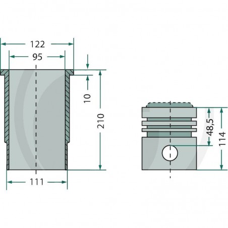 KIT CHEMISE PISTON COMPLET ZETOR 2001 - 3001 - 4001 - 5501