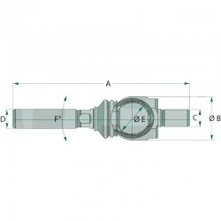 ROTULE AXIALE GAUCHE DE DIRECTION CASE