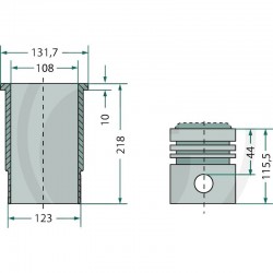 KIT REVESTIMIENTO COMPLETO PISTON VALTRA - SISU 634D - 634DS - 634DSRE - 634DSBE