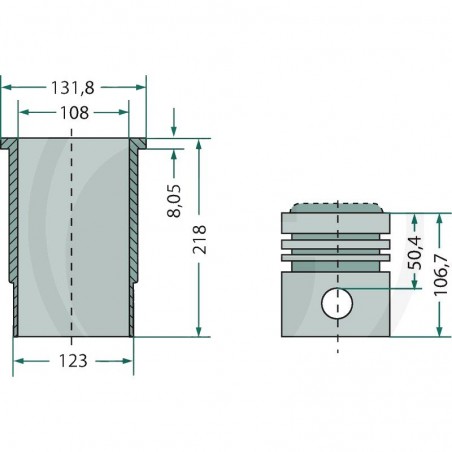 KIT CHEMISE PISTON COMPLET VALTRA - SISU 320DS - 420DSI - 420DW - 420DWRE - 420DWRIE KIT CHEMISE PISTON COMPLET VALTRA - SISU 320DS - 420DSI - 420DW - 420DWRE - 420DWRIE