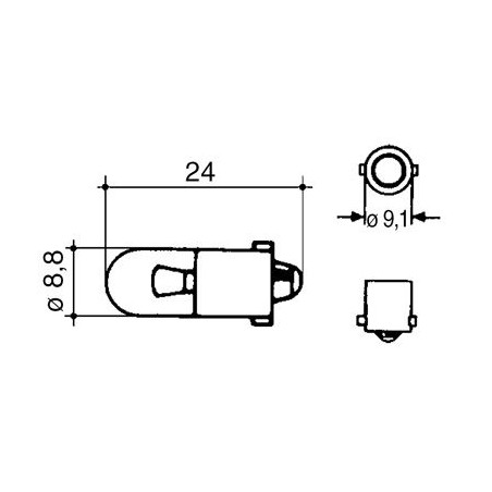 SPHERICAL BULB 12V / 2W (UNITE)
