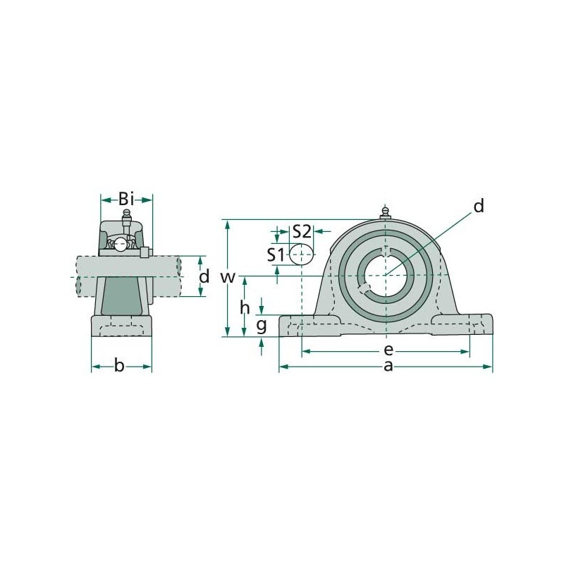 Palier De Serrage UC204-12 - Dimensions 19,05 X 47 X 31 Mm, Fixation Par Vis Sans Tête, Pour Arbres Et Charges Radiales - 9
