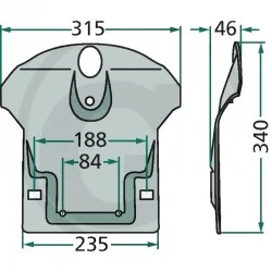 PATTINO PER FALCIATRICE A DISCHI KRONE