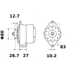 ALTERNATEUR ISKRA - LETRIKA 14V 33A