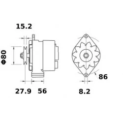 ALTERNATOR 14V 65A ISKRA LETRIKA MALHE 