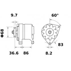 ALTERNADOR 14V 55A