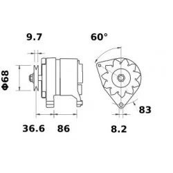 ALTERNATOR 14V 55A
