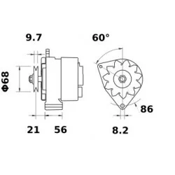 ALTERNATOR 14V 65A
