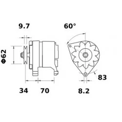 ALTERNATOR 14V 34A