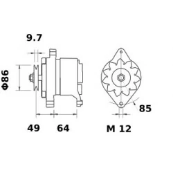 ALTERNATEUR 14V 45A REGULATEUR INCORPORE