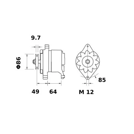 ALTERNATEUR 14V 45A REGULATEUR INCORPORE ALTERNATEUR 14V 45A REGULATEUR INCORPORE