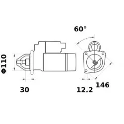 DEMARREUR ISKRA 12V 3KW